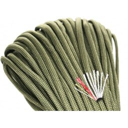 Origin Outdoors Paracord Anzünder 4in1 Oliv mit rotem Anzündfaden, gelber Angelschnur und Nylonfäden