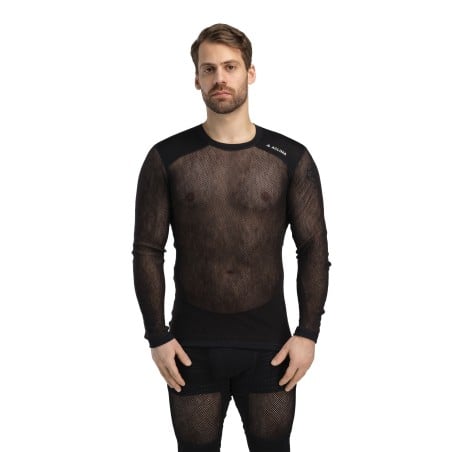 Aclima Woolnet Light Crewneck getragen von vorne