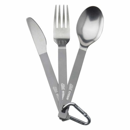 Esbit Titanbesteck mit Etui und Karabiner