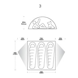 Abmessungen Big Agnes Sarvis VST 3 UL Zelt