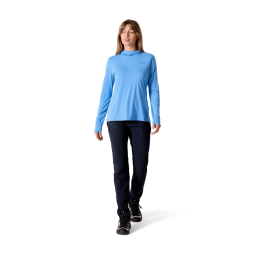 Rab Force Hoody UV-Schutz Shirt Damen von Model getragen Frontansicht
