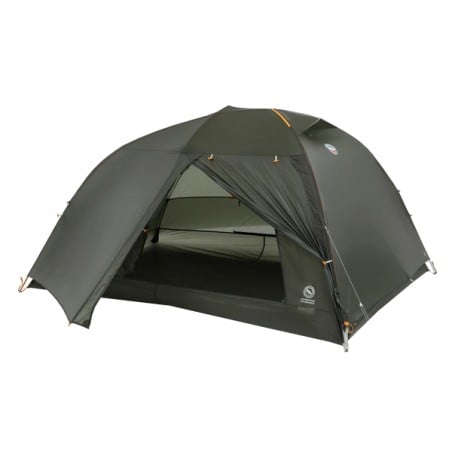 Big Agnes Copper Spur UL3 Bikepack mit geöffnetem Außenzelt