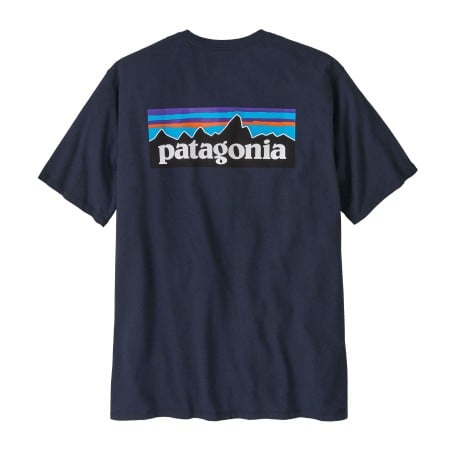 Patagonia P-6 Logo Responsibili-Tee New Navy Rückseite mit großem Logo