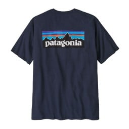 Patagonia P-6 Logo Responsibili-Tee New Navy Rückseite mit großem Logo