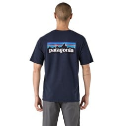 Patagonia P-6 Logo Responsibili-Tee New Navy Rückansicht