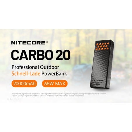 Nitecore Powerbank CARBO20 für Outdoorer