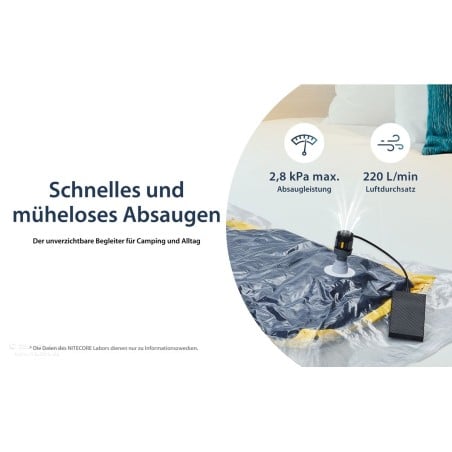 Nitecore AP01 Minipumpe zum Vakuumieren von Gepäck oder Entleeren deiner Luftmatratze