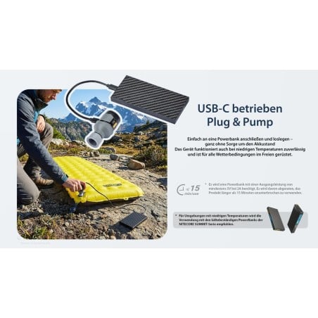 Nitecore AP01 Minipumpe wird über eine separat erhältliche Powerbank betrieben und braucht dadurch keinen eigenen Akku
