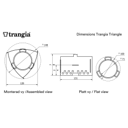 Abmessungen Trangia Triangle mit Gasbrenner
