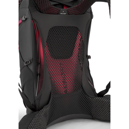 Rückseite Rab Airox ND34L Wanderrucksack Damen Mulberry Black mit Netzrücken