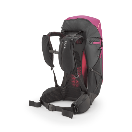 Rückseite Rab Airox ND34L Wanderrucksack Damen Mulberry Black