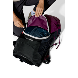 Frontzugriff am Rückseite Rab Airox ND34L Wanderrucksack Damen Mulberry Black