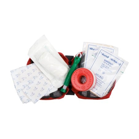 Tatonka First Aid Mini Set geöffnet mit Blick auf den Inhalt