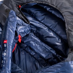 Pajak Core 350 Navy Daunenschlafsack Ansicht Wärmekragen