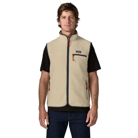 Patagonia Retro Pile Vest Fleeceweste Pelican Frontansicht 188 cm großes Model Größe M