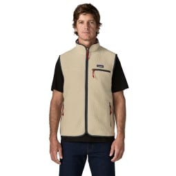 Patagonia Retro Pile Vest Fleeceweste Pelican Frontansicht 188 cm großes Model Größe M