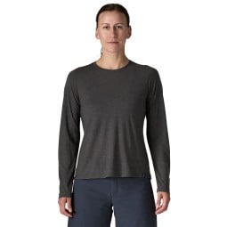 Patagonia Long-Sleeved Cap Cool Trail Shirt Damen Ink Black Frontansicht