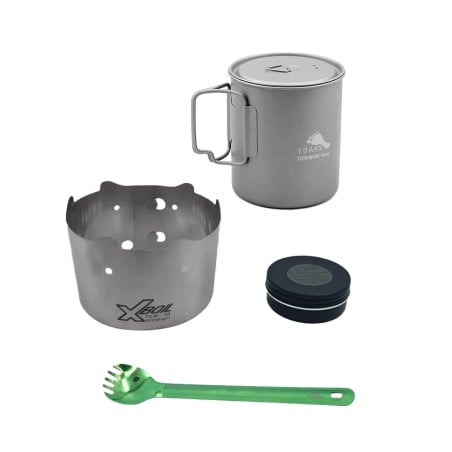 Walkonthewildside X-Boil Pot + Spork Spar-Bundle grün