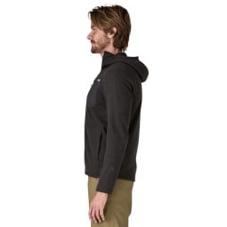 Patagonia R1 Air Full-Zip Hoody Black an Modell mit 185 cm in Gr. M im Profil