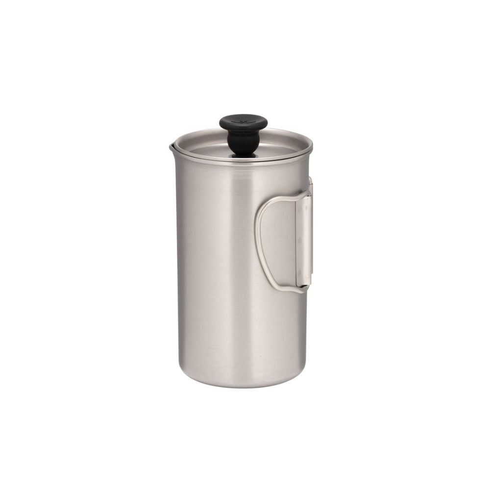 Snow Peak Titanium French Press mit eingeklappten Henkeln