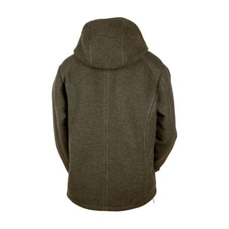 Steinkauz Loden Fleecejacke Kapuzenhuber Schiefer Rückansicht