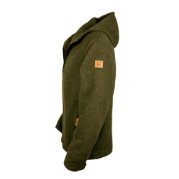 Steinkauz Lodenfleecejacke Kapuzenhuber Moosgrün Herren von der Seite