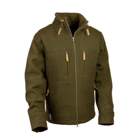 Steinkauz Lodenfleecejacke Kragenhuber Moosgrün Lodenjacke Herren