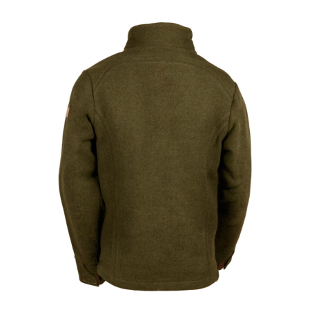 Steinkauz Lodenfleecejacke Kragenhuber Moosgrün Lodenjacke Herren Rückseite