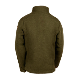 Steinkauz Lodenfleecejacke Kragenhuber Moosgrün Lodenjacke Herren Rückseite