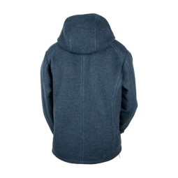 Steinkauz Lodenfleecejacke Kapuzenhuber Petrolblau Rückseite