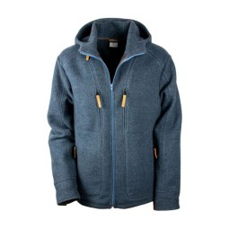 Steinkauz Lodenfleecejacke Kapuzenhuber Petrolblau mit zwei Fronttaschen