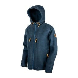 Steinkauz Lodenfleecejacke Kapuzenhuber Petrolblau