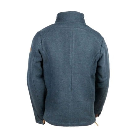 Steinkauz Lodenfleecejacke Kragenhuber Petrolblau Rückseite