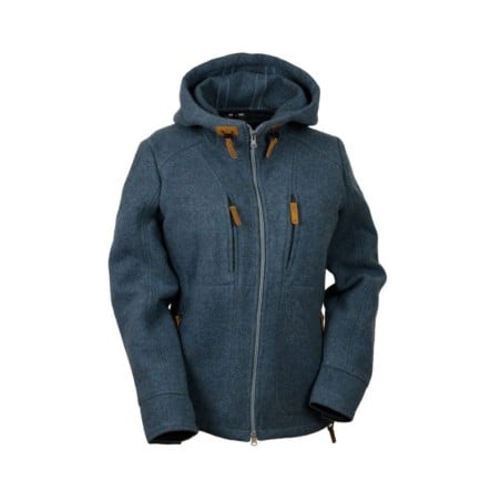 Steinkauz Lodenfleecejacke Kapuzenwally Damen Petrolblau
