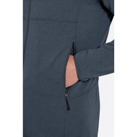 Rab Evolute Hoodie Fleecejacke Beluga mit zwei Einschubtaschen an den Seiten