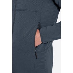 Rab Evolute Hoodie Fleecejacke Beluga mit zwei Einschubtaschen an den Seiten
