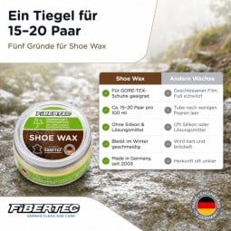Fibertec Shoe Wax Pflege & Imprägnierung Vorteile des Shoe Wax
