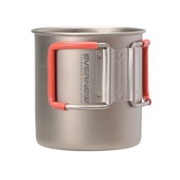 Evernew Ti (RED) Mug 400 FH mit klappbaren Griffen an der Seite