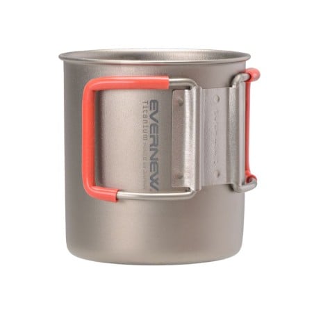Evernew Ti (RED) Mug 300 FH Titantasse mit klappbaren Griffen im Silikonmantel