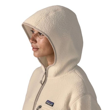 Patagonia Retro Pile Fleece Hoody Damen Natural mit geräumiger Kapuze