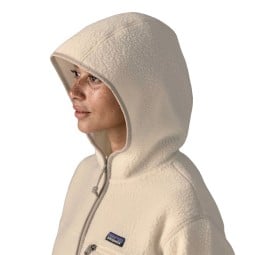 Patagonia Retro Pile Fleece Hoody Damen Natural mit geräumiger Kapuze
