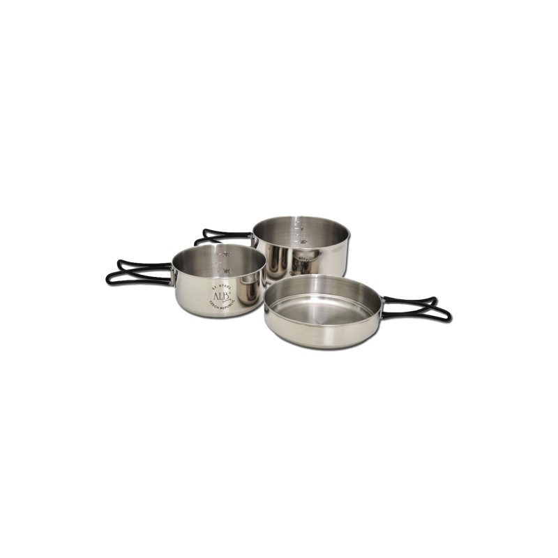 ALB Forming Camping Set Edelstahl Makalu Topfset ALB Forming Camping Set Edelstahl Makalu Topfset