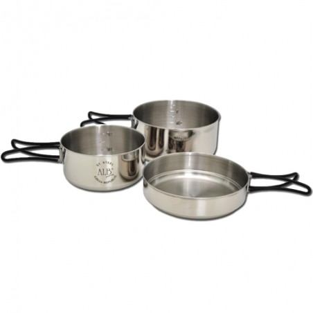 ALB Forming Camping Set Edelstahl Makalu Topfset ALB Forming Camping Set Edelstahl Makalu Topfset
