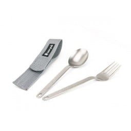 Snow Peak Titanium Fork & Spoon Set mit Hülle