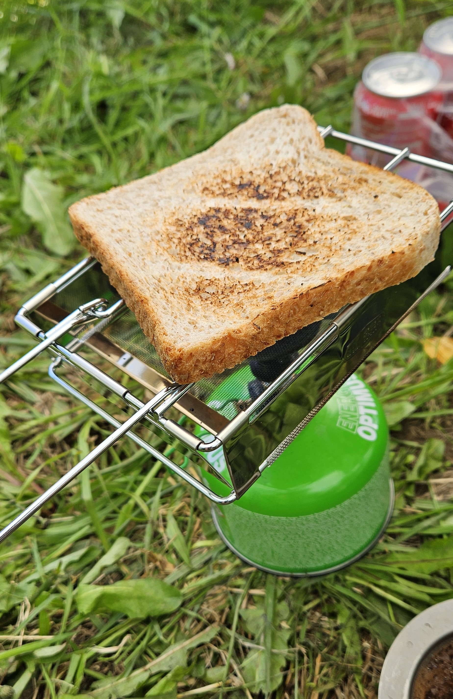 GSI Outdoor Toaster für Gaskocher im Einsatz