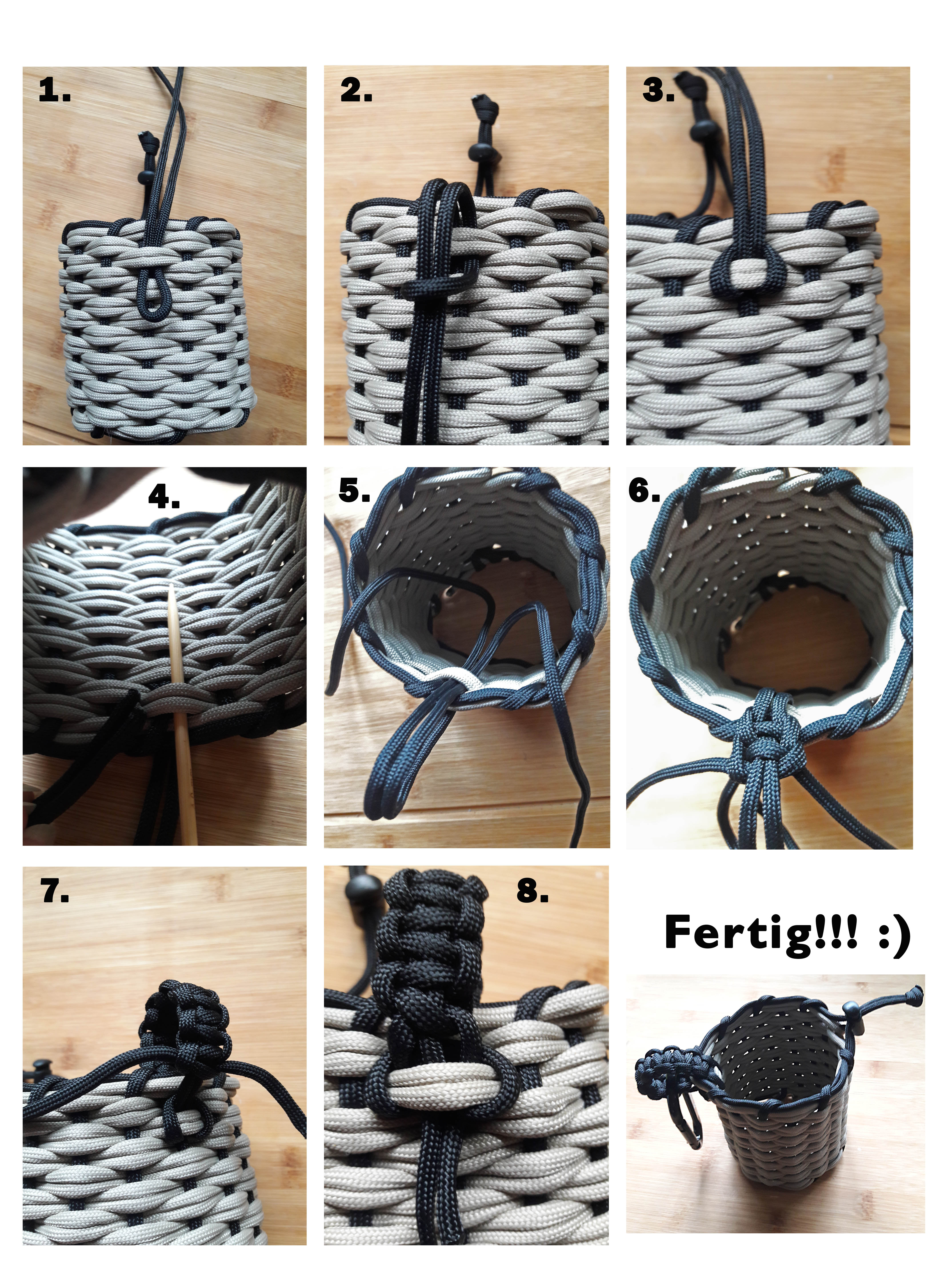 Schlaufe an die Paracord Hülle anbringen