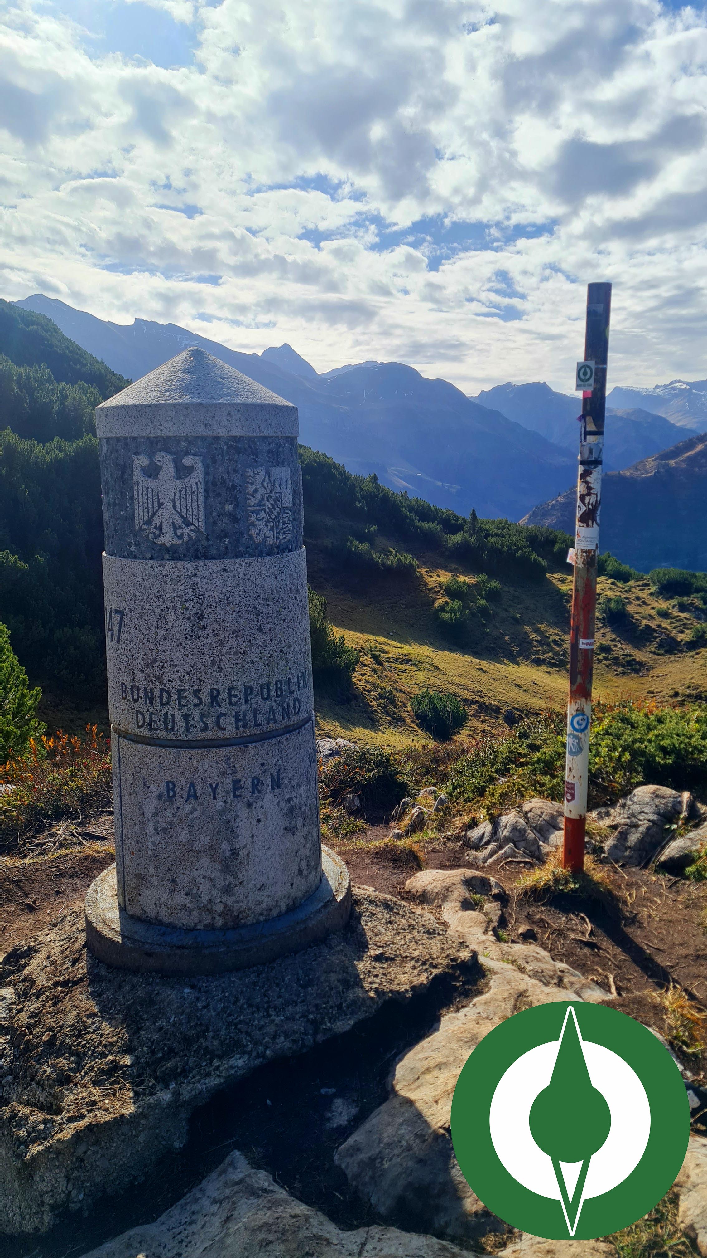 Endpunkt des Nord Süd Trails in Bayern